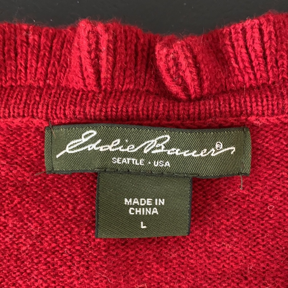 Eddie Bauer Winter Cardigan with Ruffled Neck and Placket—L - Picture 7 of 8
